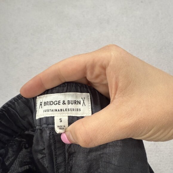Bridge & Burn Shorts Womens Small Gray Linen Organic Cotton Sustainable Pockets - Picture 7 of 10